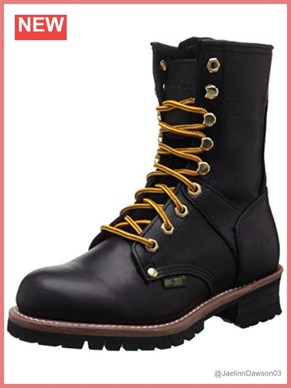 Women's Leather Logger Work Boots Slip Resistant Non-Skid Safety Toe